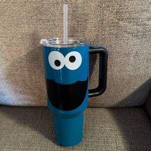 Blue Character Tumbler with Straw